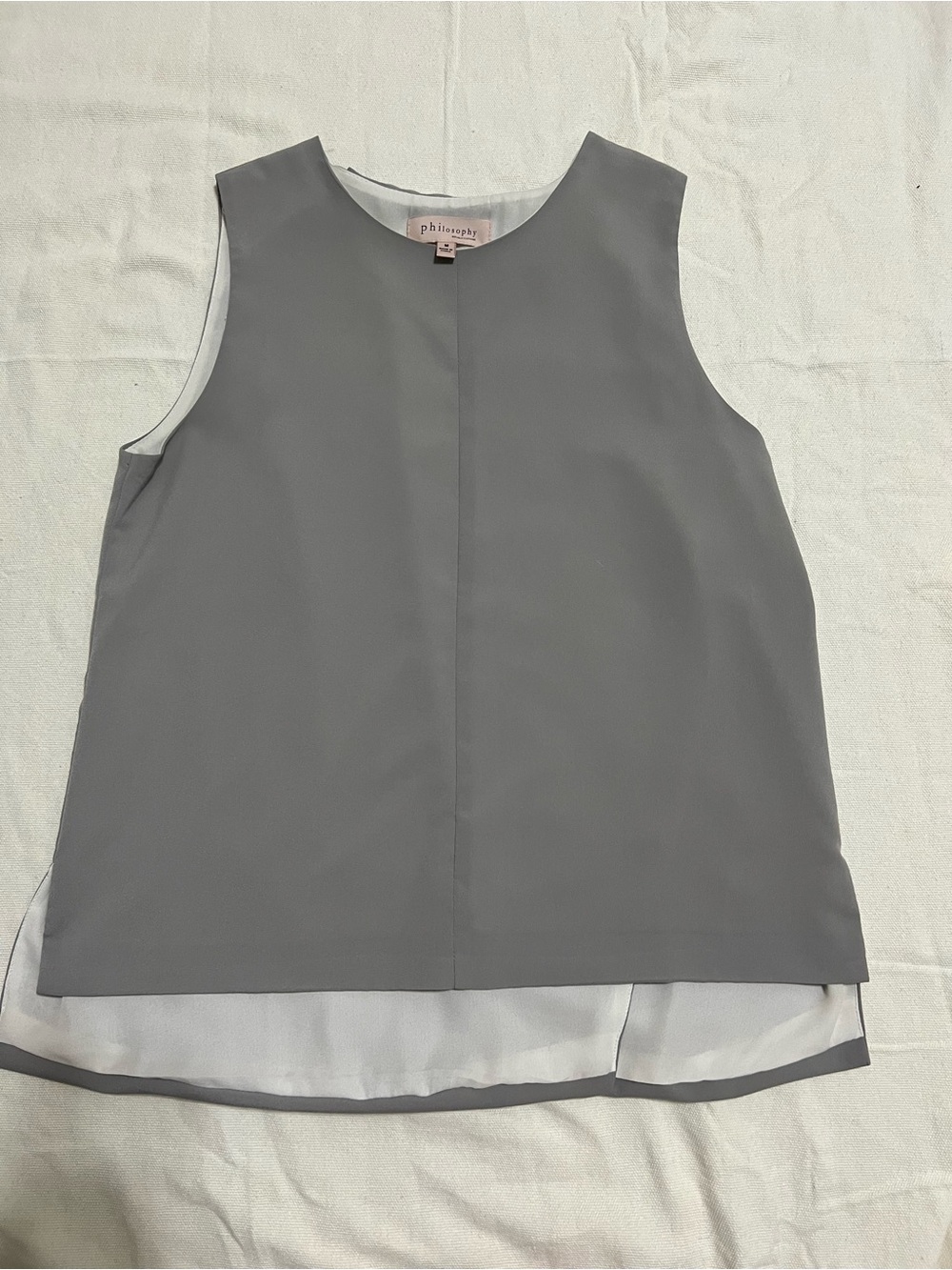 Philosophy Republic Clothing Gray Sz M Layered Sleeveless Blouse Women’s